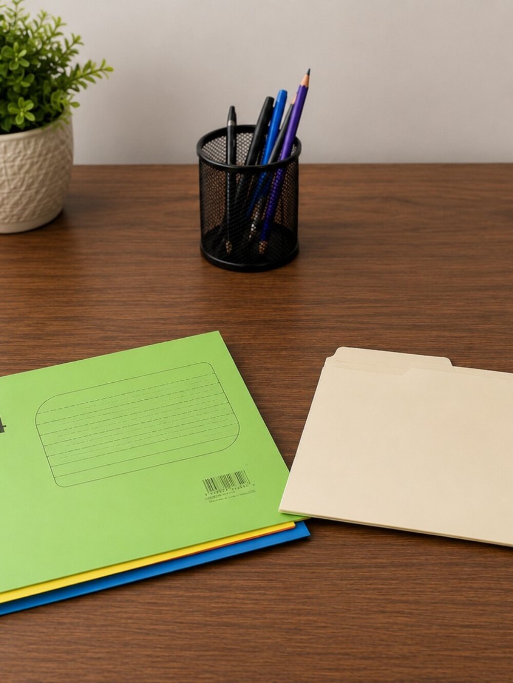 8 Hanging File Folders + 8 Standard File Folders | 16-Piece Office Organization